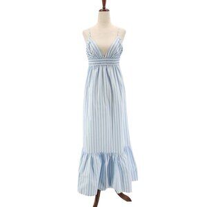 Banana Republic Factory Blue and White Striped Maxi Dress